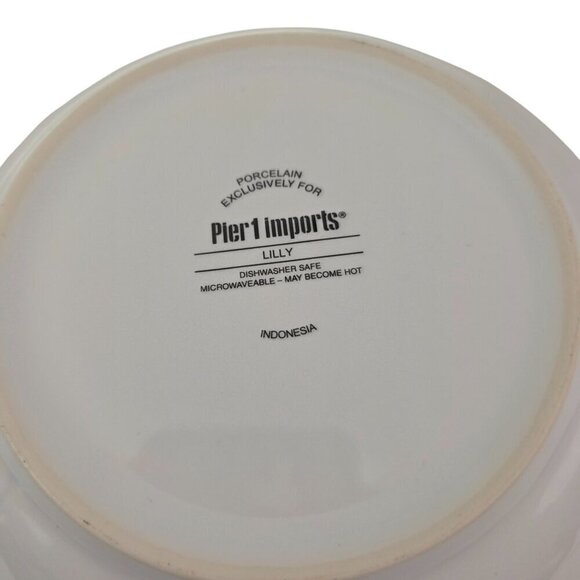 Pier 1 Imports Lilly Easter Bunny Rabbit 10" Porcelain Serving Salad Bowl - Picture 6 of 16